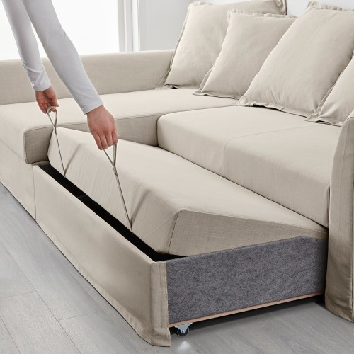 Corner sofa turns into bed top